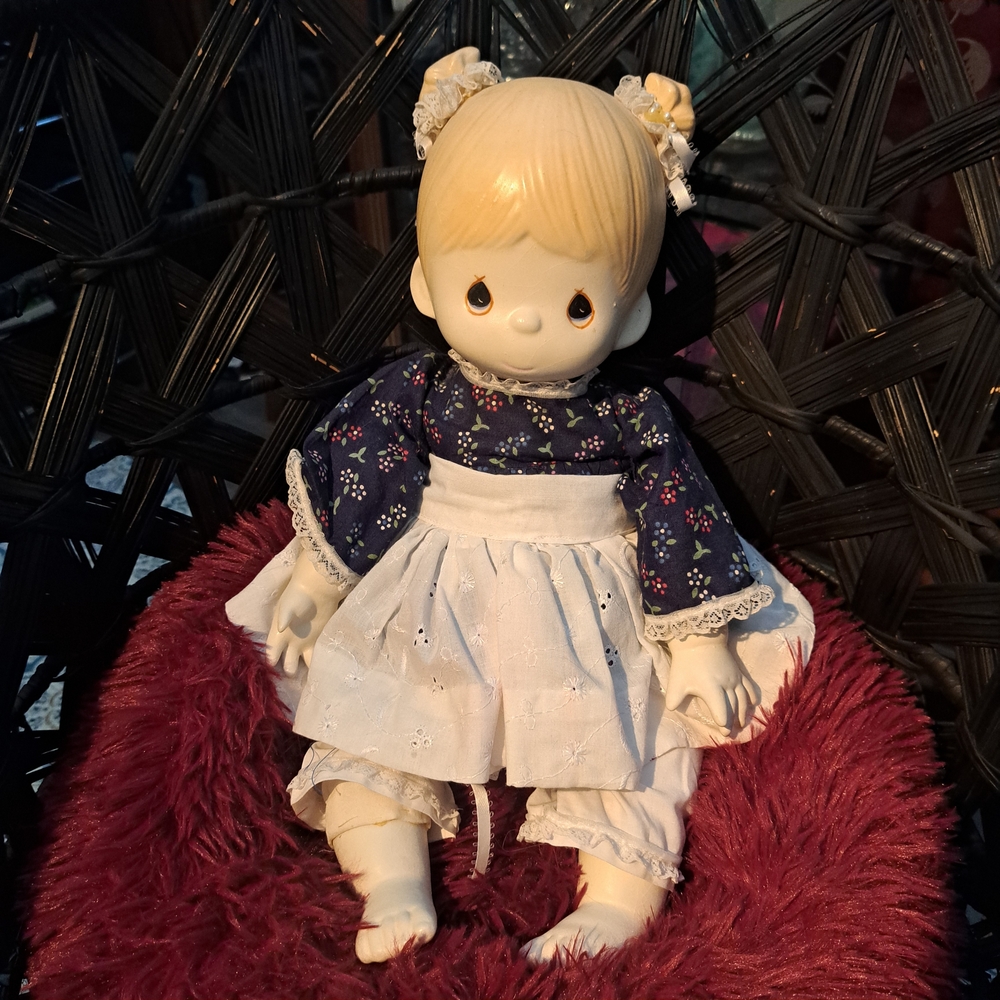 Adorable Floral Doll with White Apron